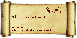 Máczai Albert névjegykártya