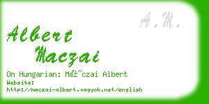 albert maczai business card